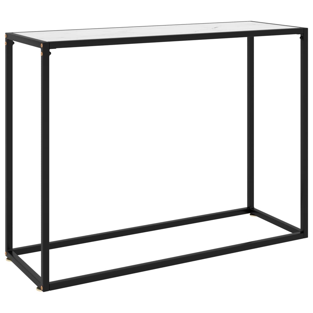 Konsollbord hvit 100x35x75 cm herdet glass