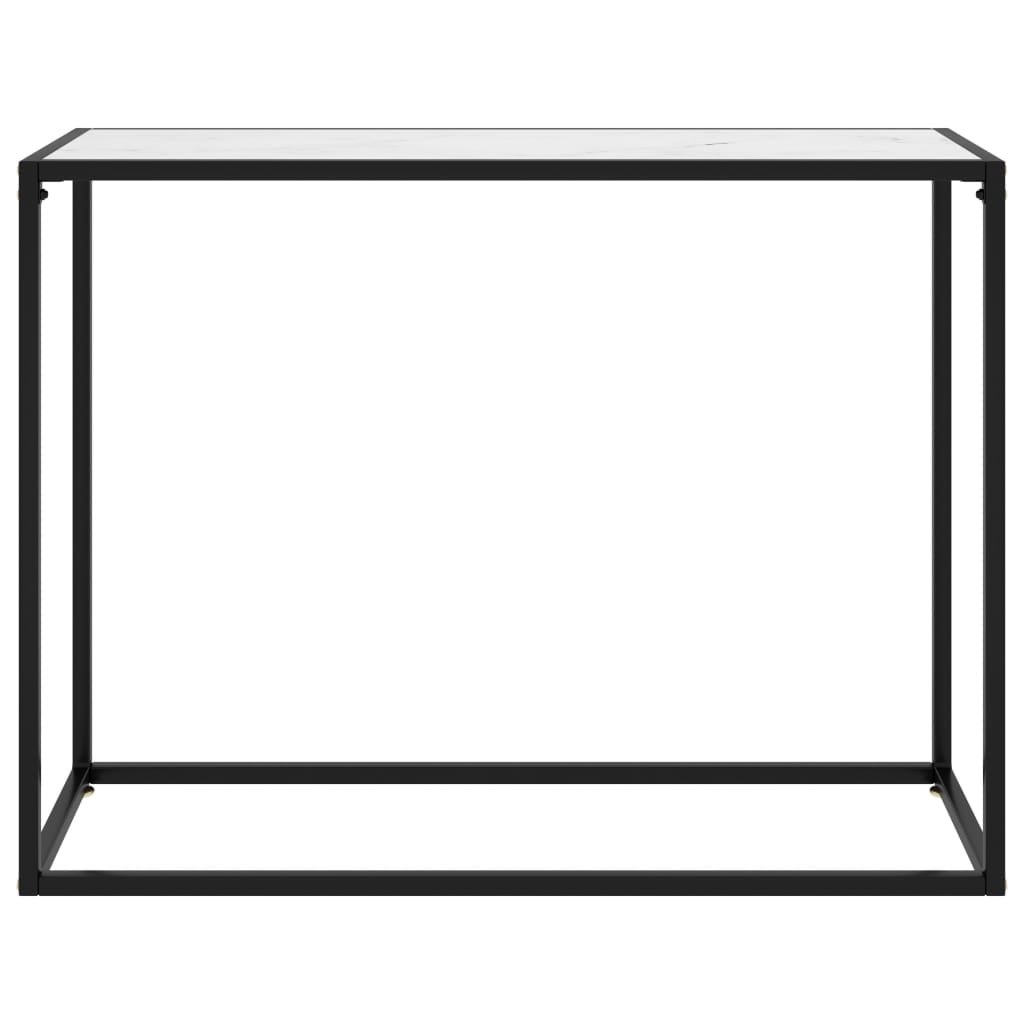 Konsollbord hvit 100x35x75 cm herdet glass