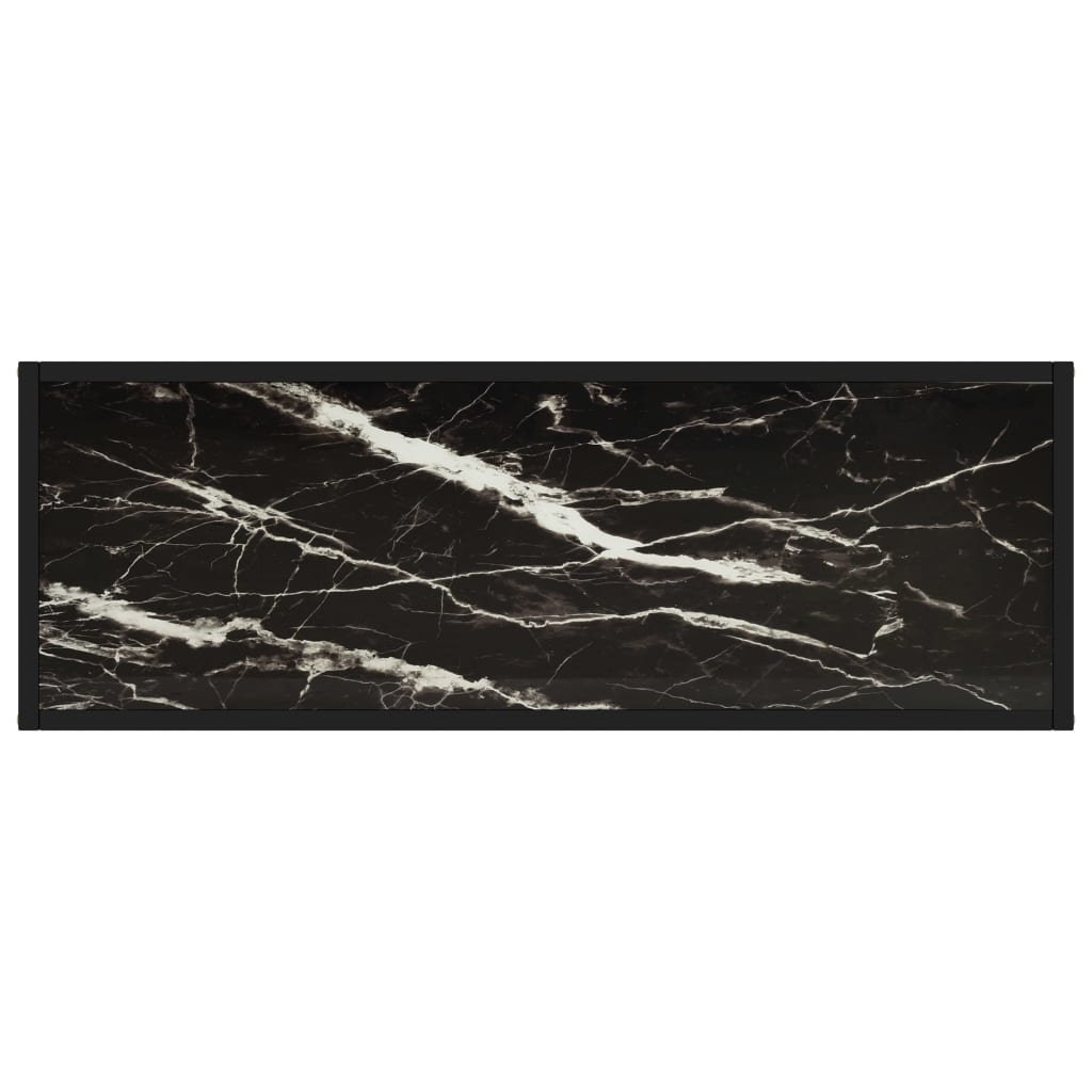 Konsollbord svart 100x35x75 cm herdet glass