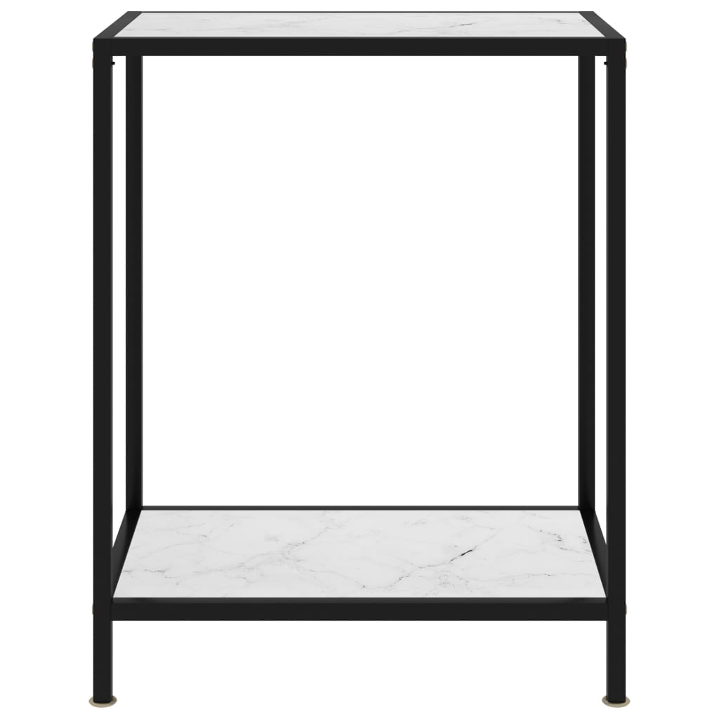 Konsollbord hvit 60x35x75 cm herdet glass