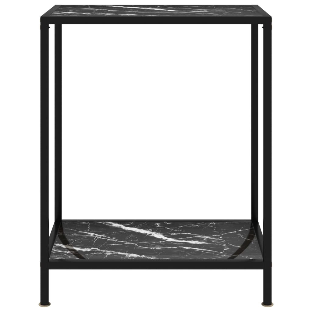 Konsollbord svart 60x35x75 cm herdet glass