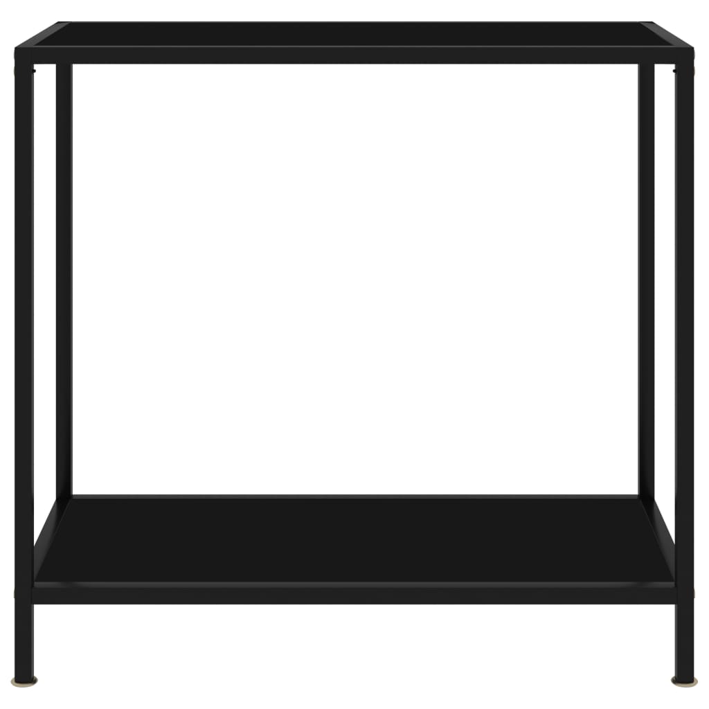 Konsollbord svart 80x35x75 cm herdet glass