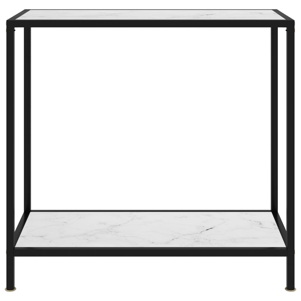 Konsollbord hvit 80x35x75 cm herdet glass