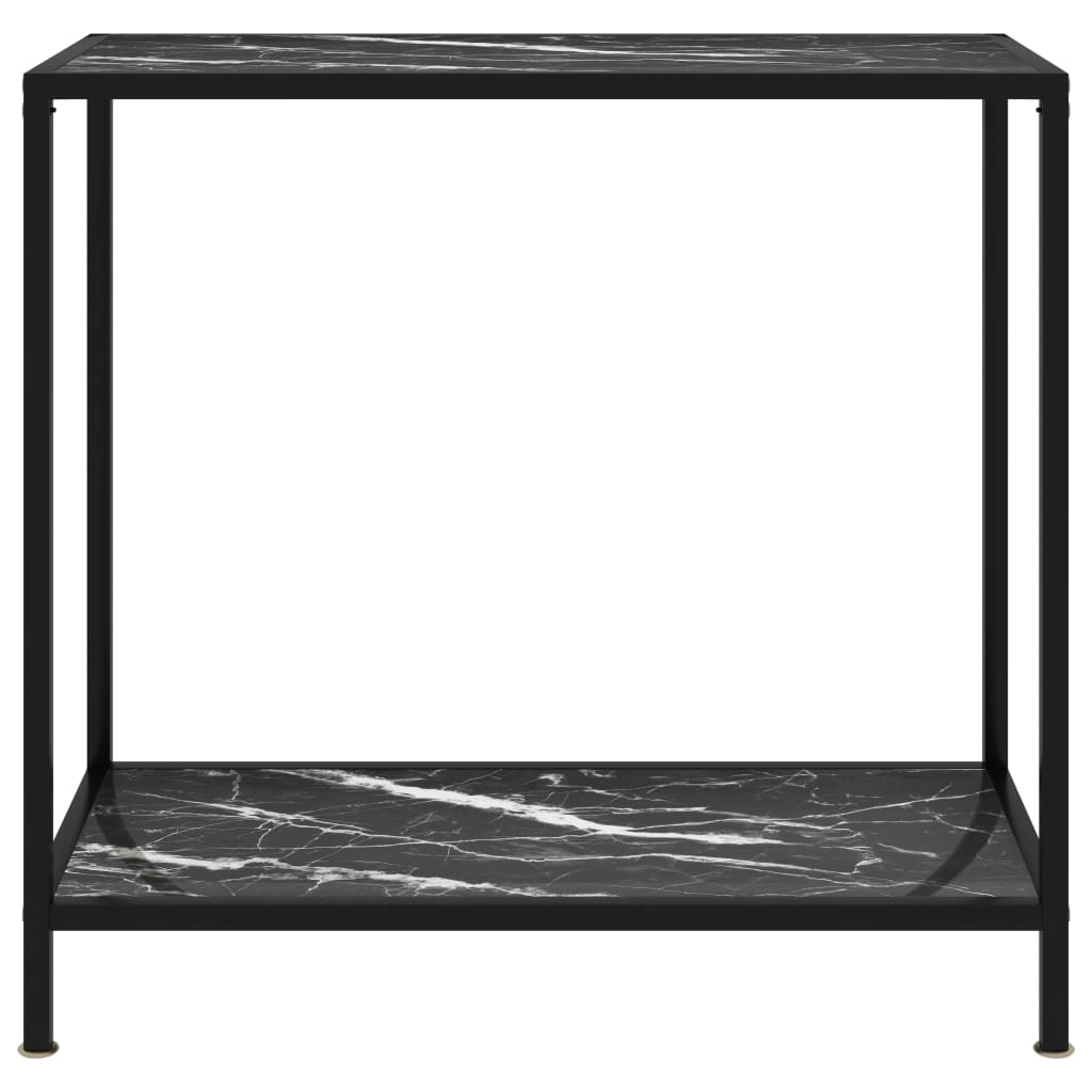 Konsollbord svart 80x35x75 cm herdet glass