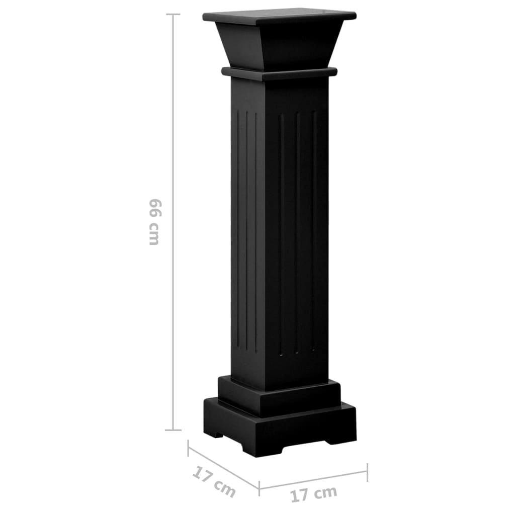 Klassisk søyle blomsterstativ 17x17x66 cm MDF svart