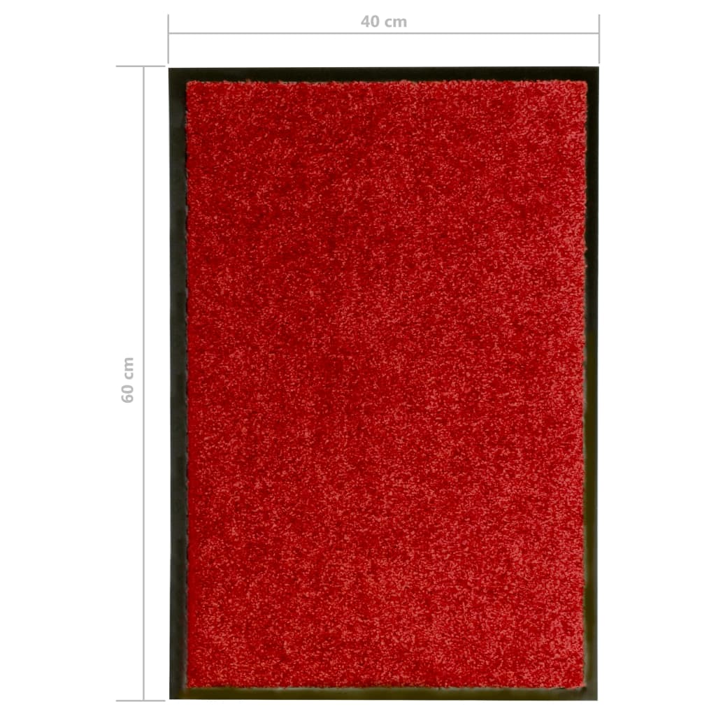 Dørmatte vaskbar rød 40x60 cm
