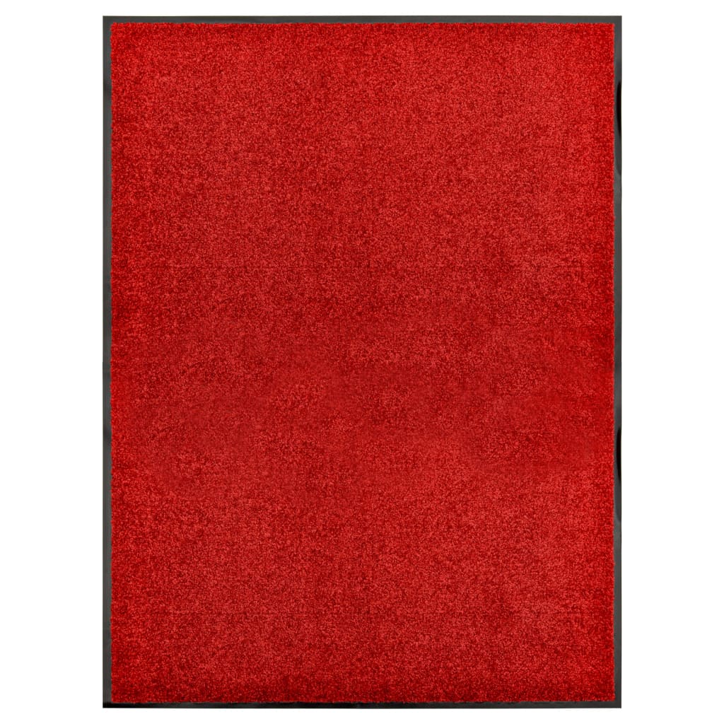 Dørmatte vaskbar rød 90x120 cm