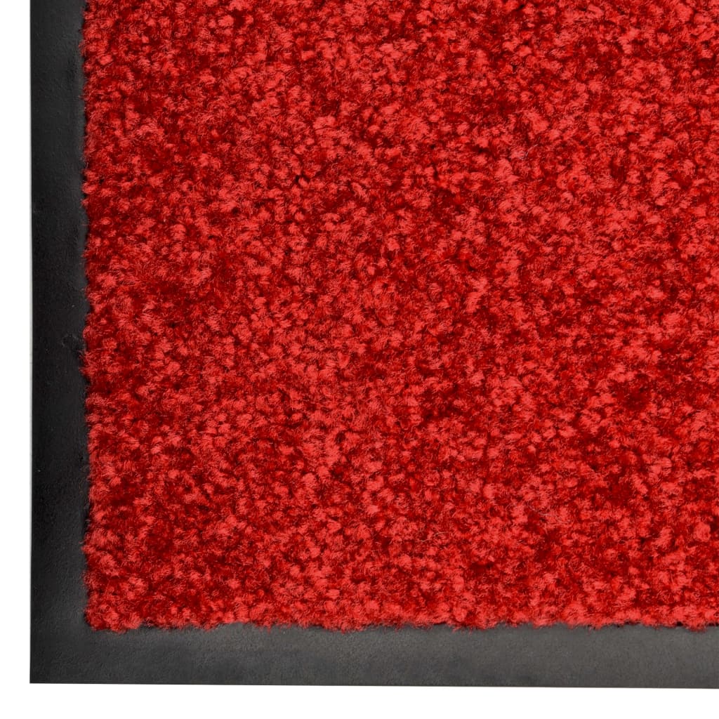 Dørmatte vaskbar rød 90x150 cm