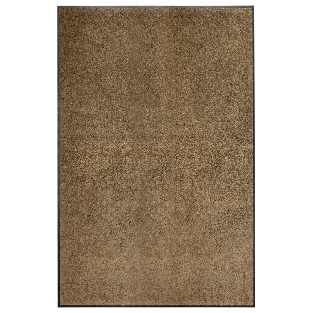 Dørmatte vaskbar brun 120x180 cm