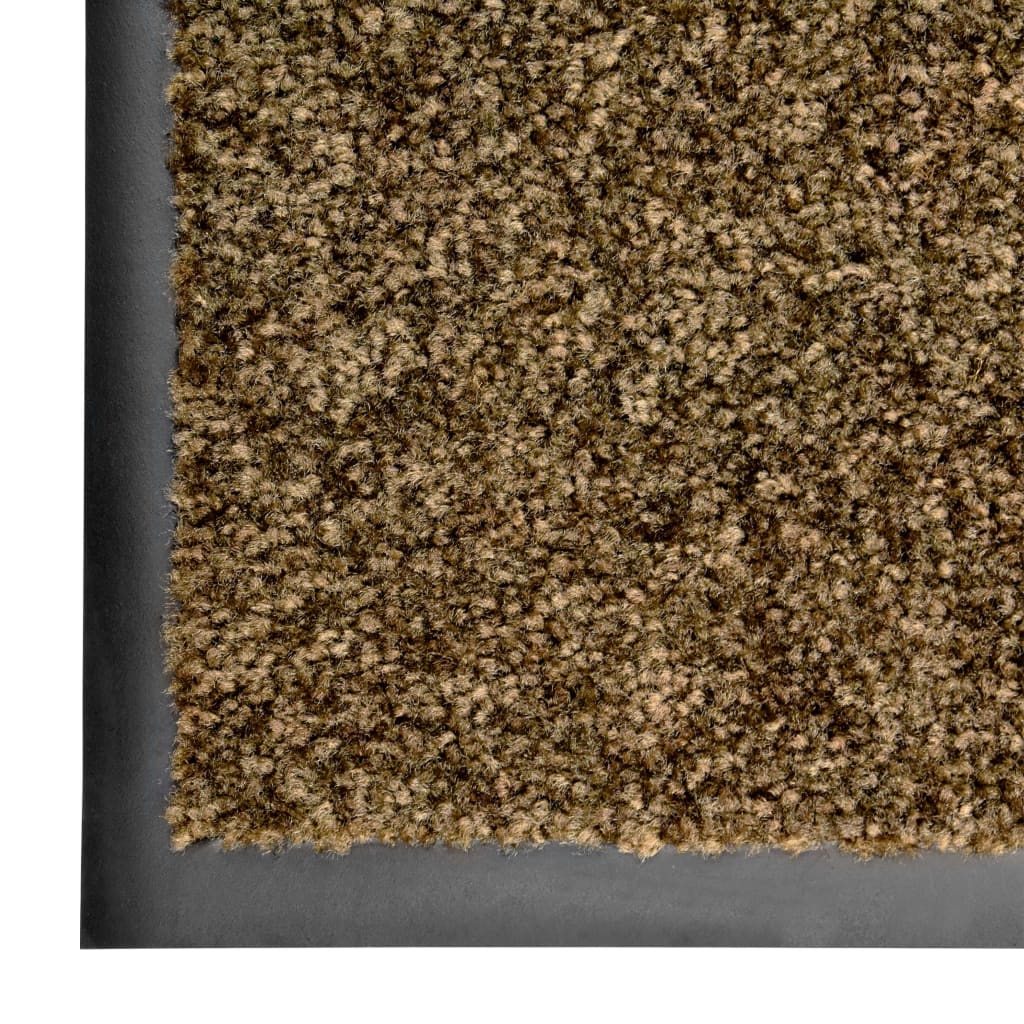 Dørmatte vaskbar brun 120x180 cm