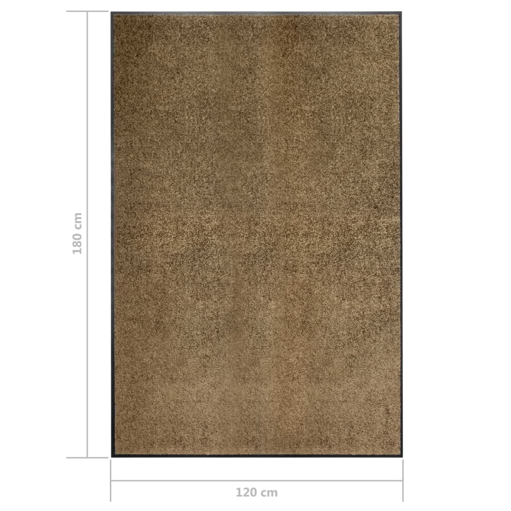 Dørmatte vaskbar brun 120x180 cm