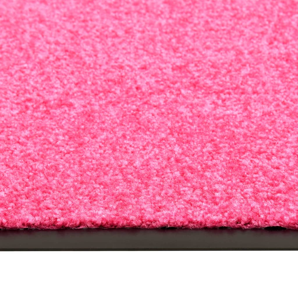 Dørmatte vaskbar rosa 90x150 cm