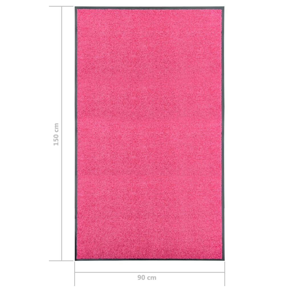 Dørmatte vaskbar rosa 90x150 cm