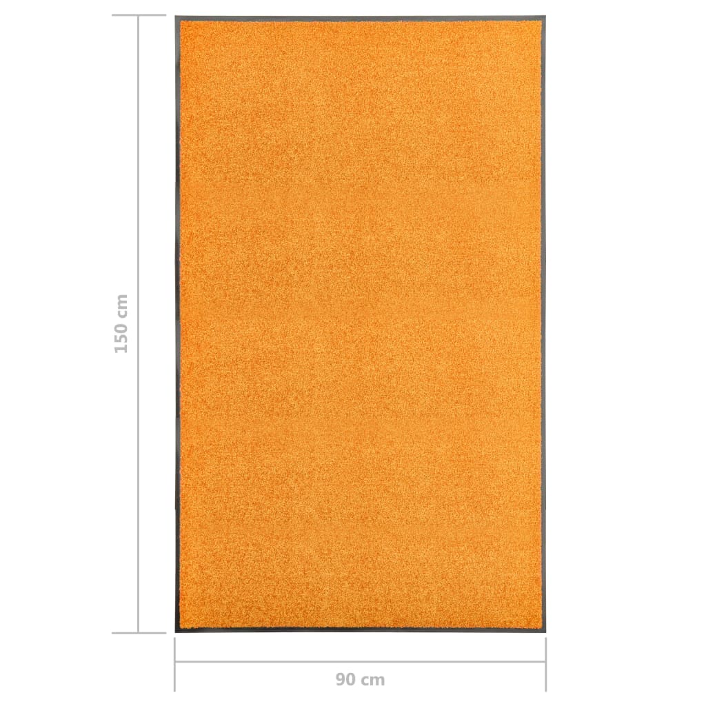 Dørmatte vaskbar oransje 90x150 cm