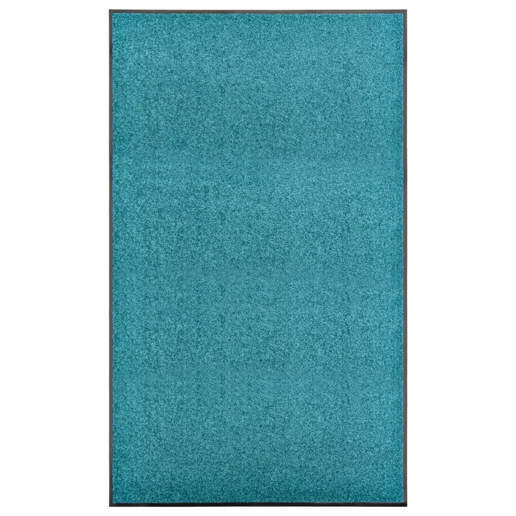 Dørmatte vaskbar turkis 90x150 cm