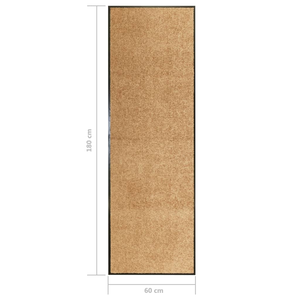 Dørmatte vaskbar kremhvit 60x180 cm