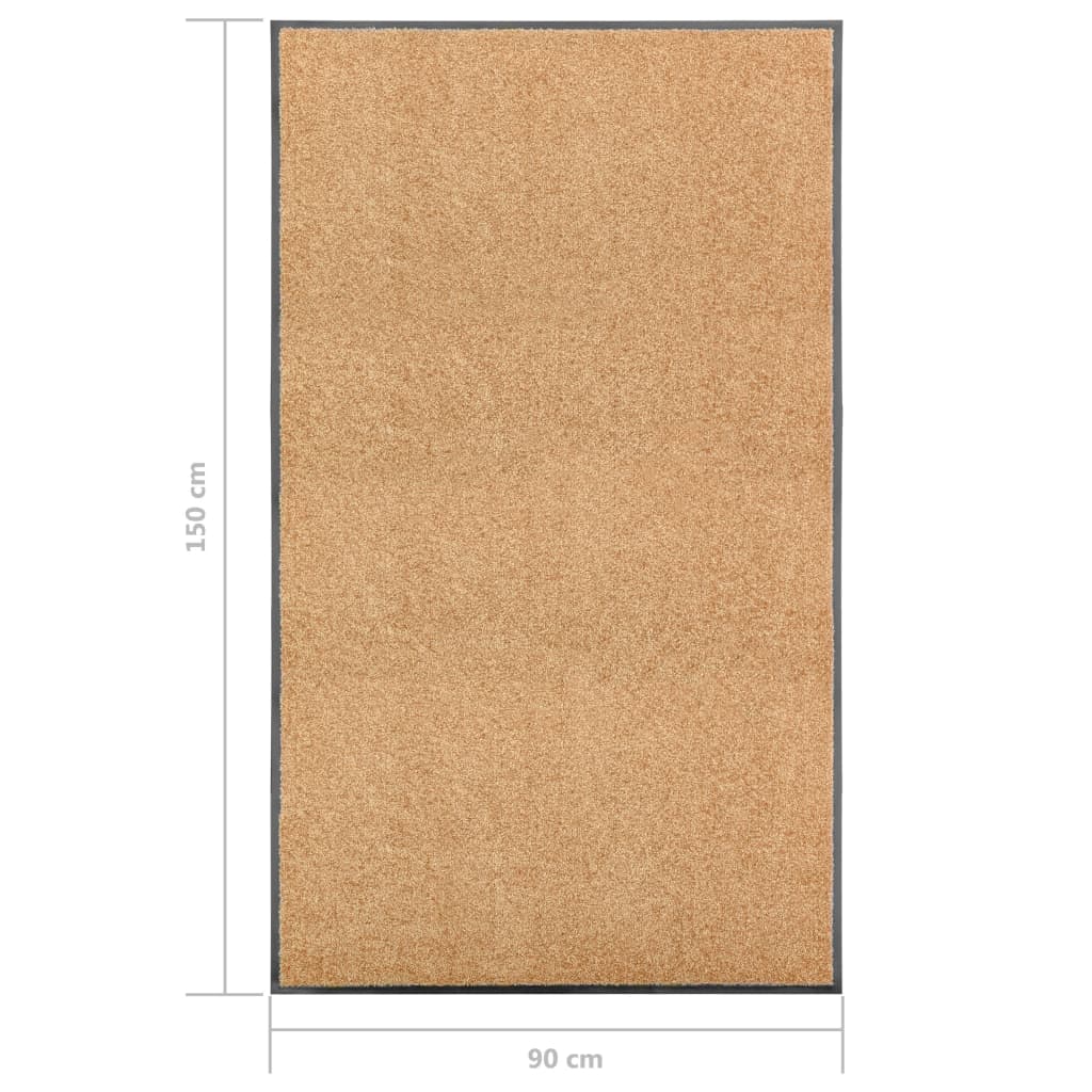 Dørmatte vaskbar kremhvit 90x150 cm