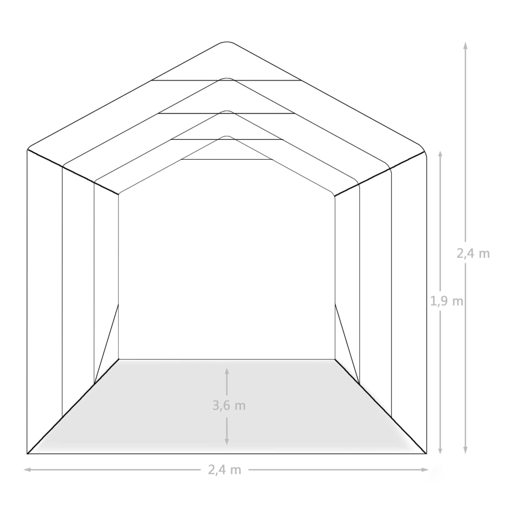 Garasjetelt PVC 2,4x3,6 m grønn