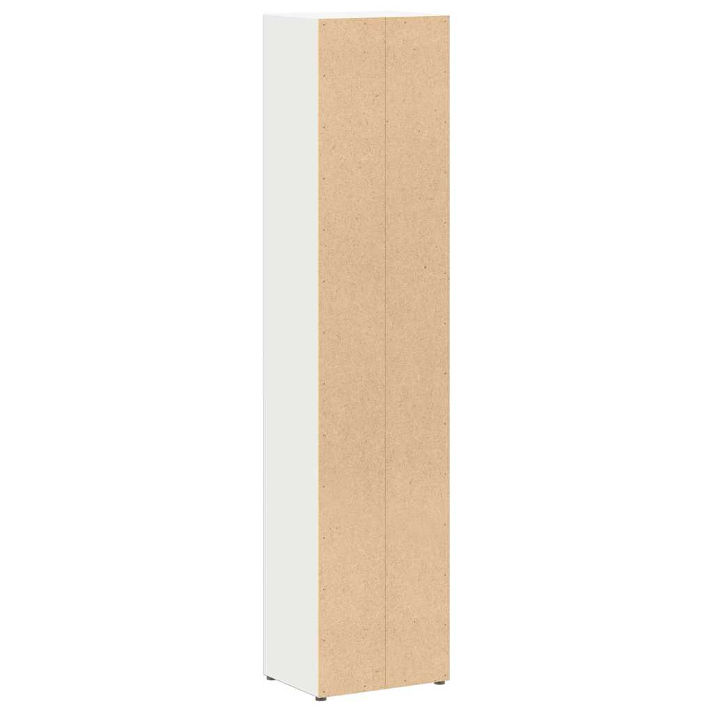 CD-skap 2 stk hvit 21x16x93,5 cm sponplate