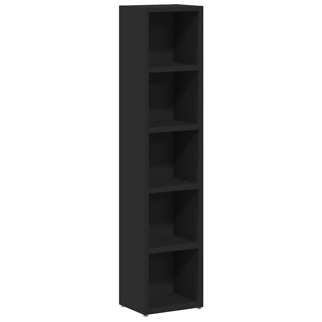 CD-skap 2 stk svart 21x16x93,5 cm sponplate