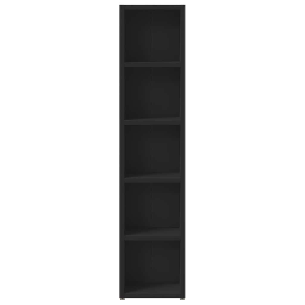 CD-skap 2 stk svart 21x16x93,5 cm sponplate