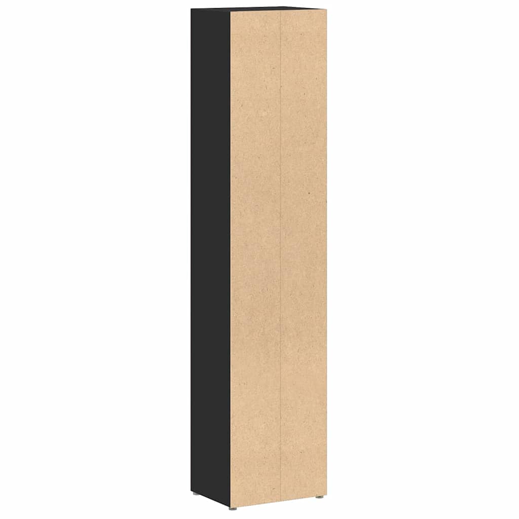 CD-skap 2 stk svart 21x16x93,5 cm sponplate