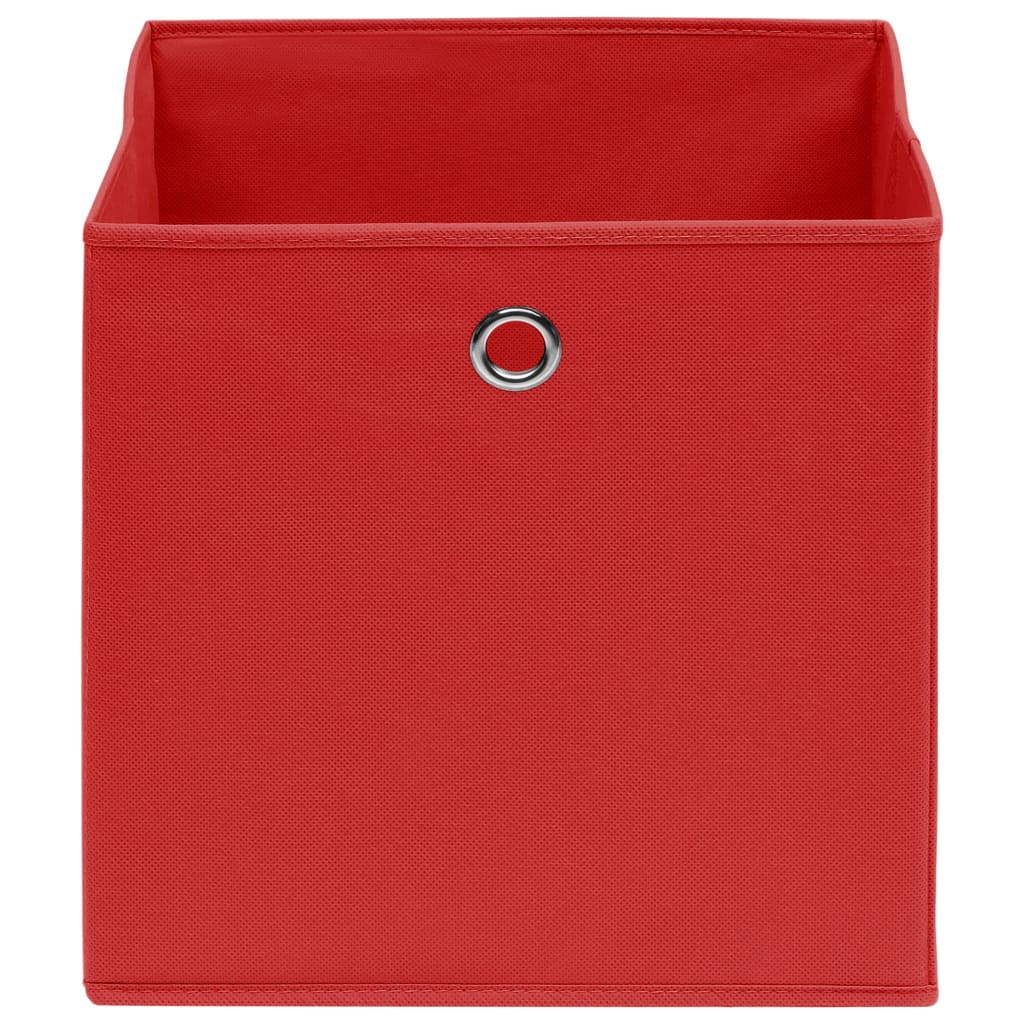 Oppbevaringsbokser 10 stk uvevd stoff 28x28x28 cm rød