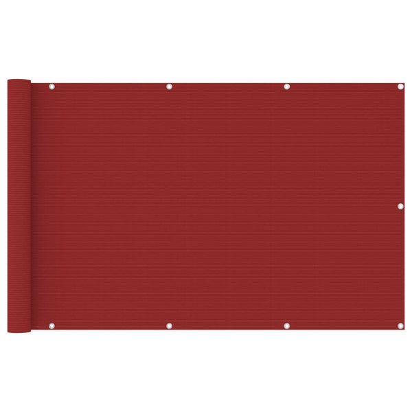 Balkongskjerm rød 120x600 cm HDPE