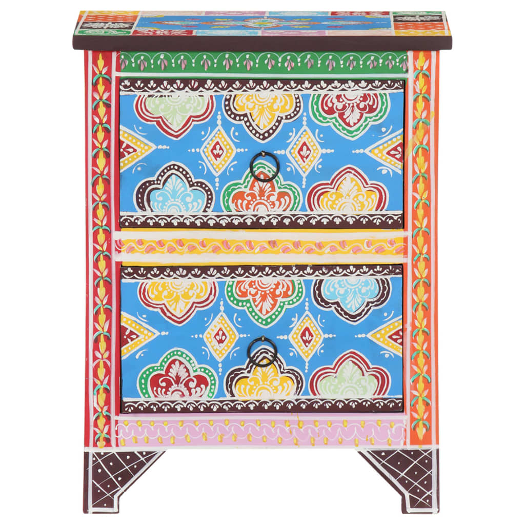 Håndmalt nattbord 40x30x50 cm heltre mango