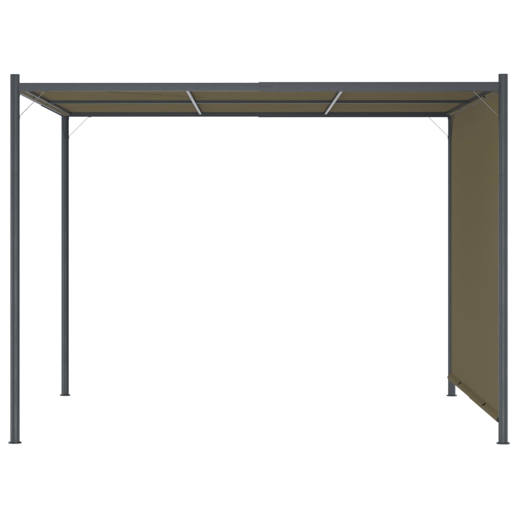 Hagepergola med uttrekkbart tak 3x3 m gråbrun 180 g/m²
