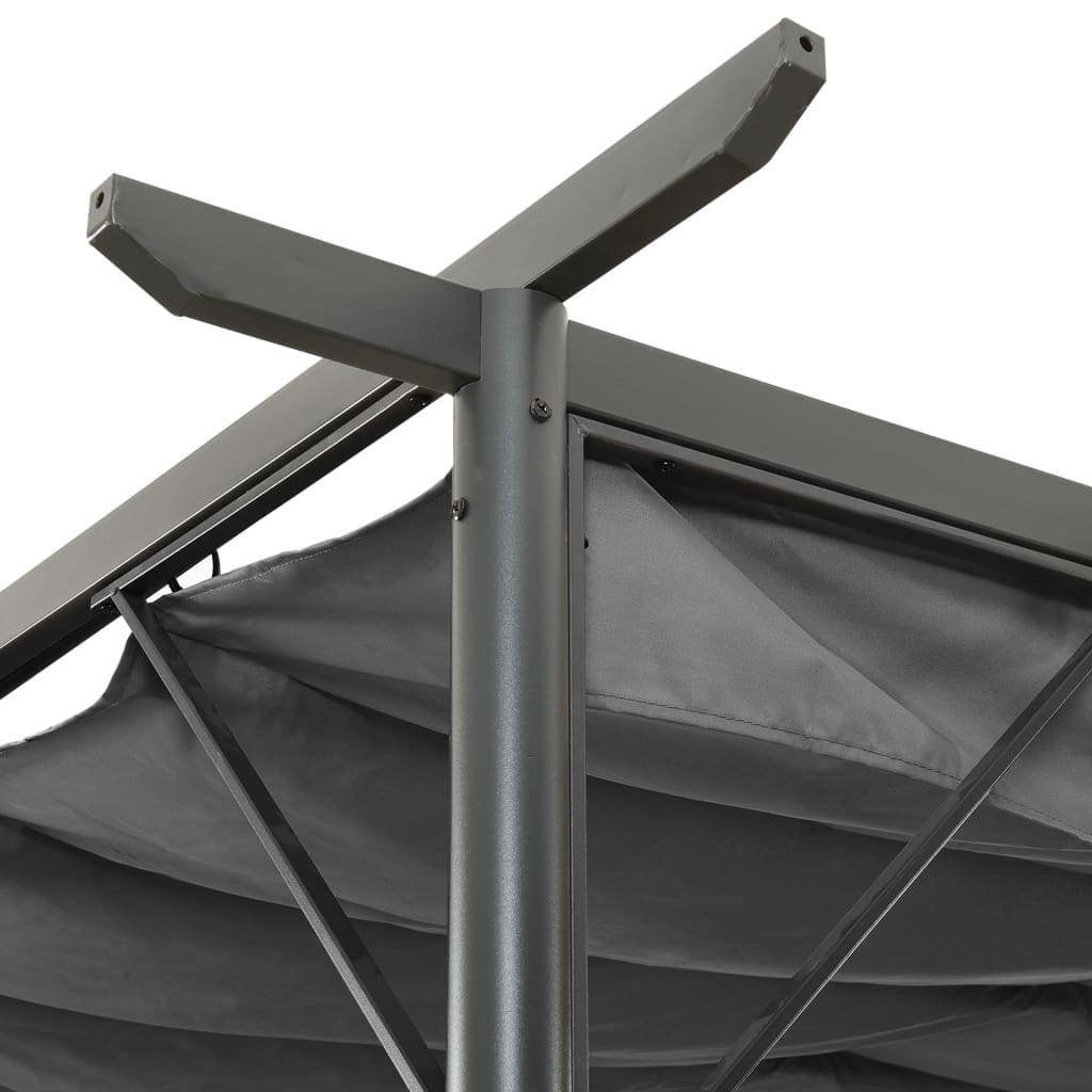 Pergola med uttrekkbart tak antrasitt 3x3 m stål 180 g/m²