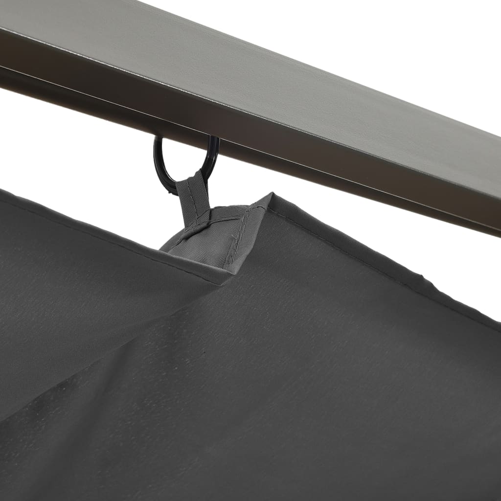 Pergola med uttrekkbart tak antrasitt 3x3 m stål 180 g/m²