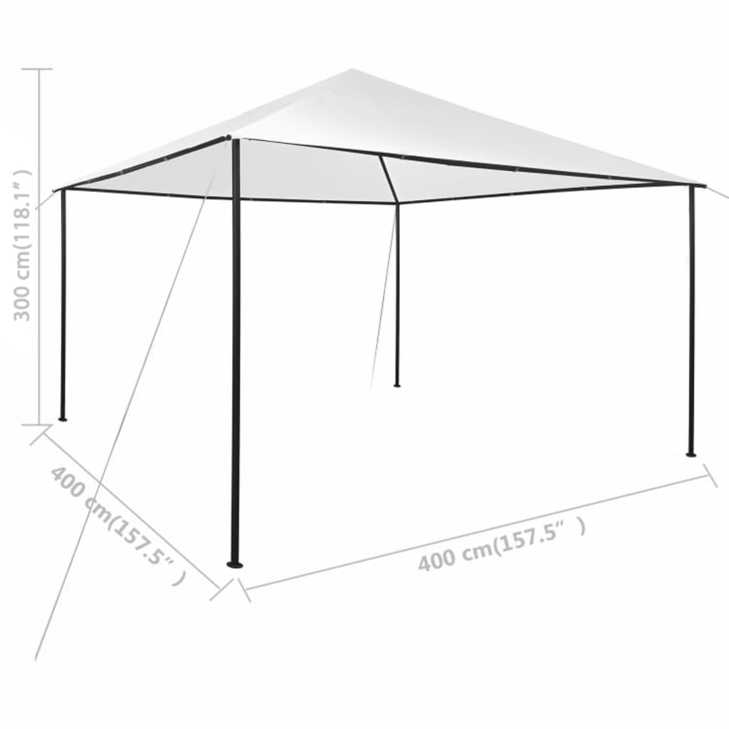 Paviljong 4x4x3 m hvit 180 g/m²