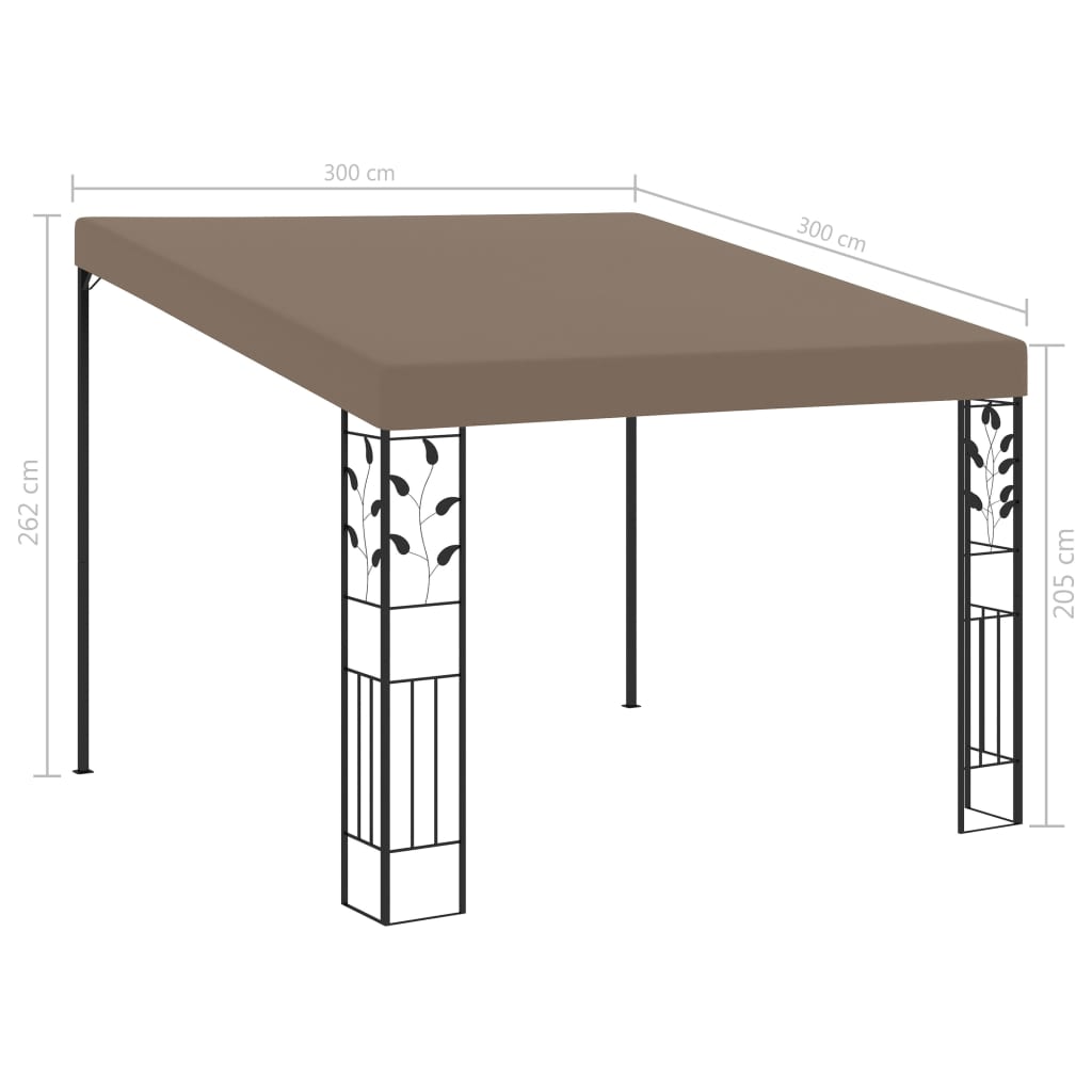 Veggmontert paviljong 3x3x2,5 m gråbrun