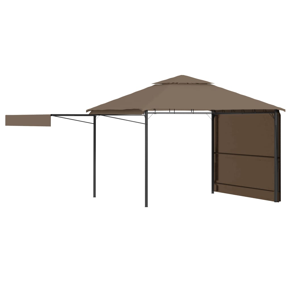 Paviljong med doble utvidbare tak 3x3x2,75 m gråbrun 180 g/m²