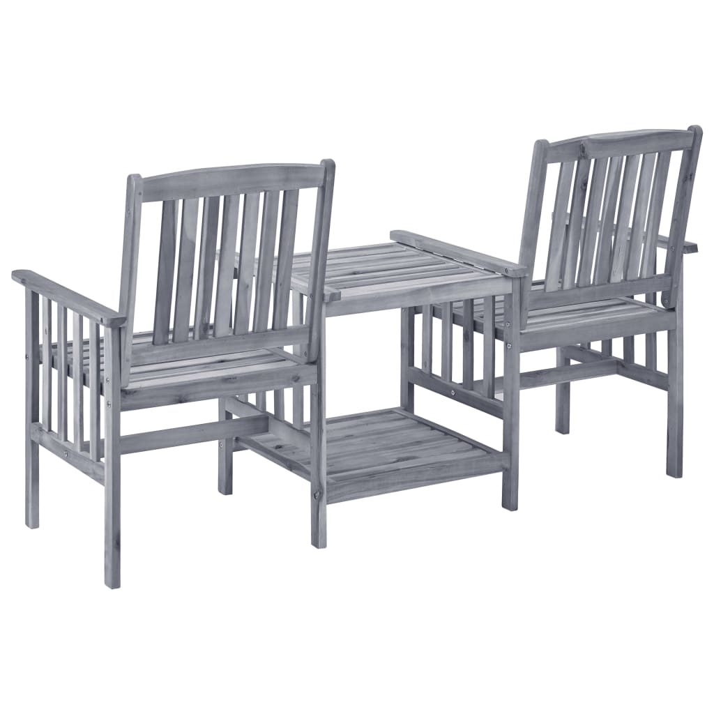 Hagestoler med tebord 159x61x92 cm heltre akasie
