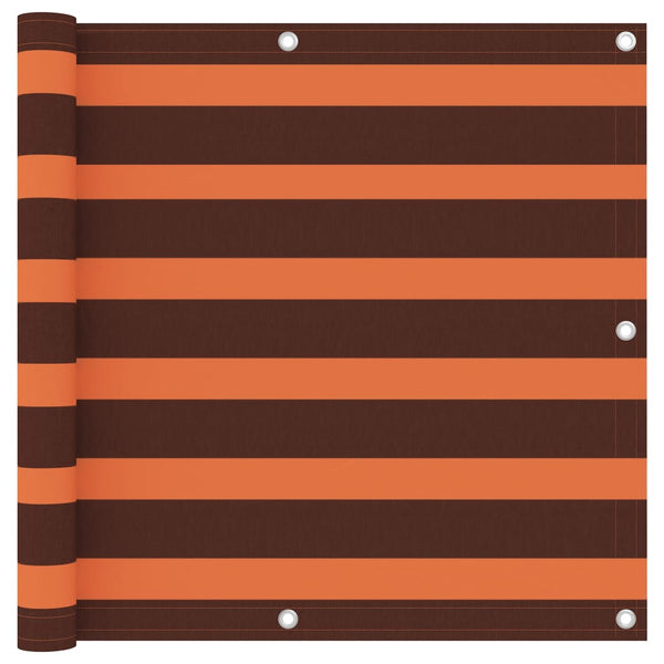 Balkongskjerm oransje og brun 90x300 cm oxfordstoff