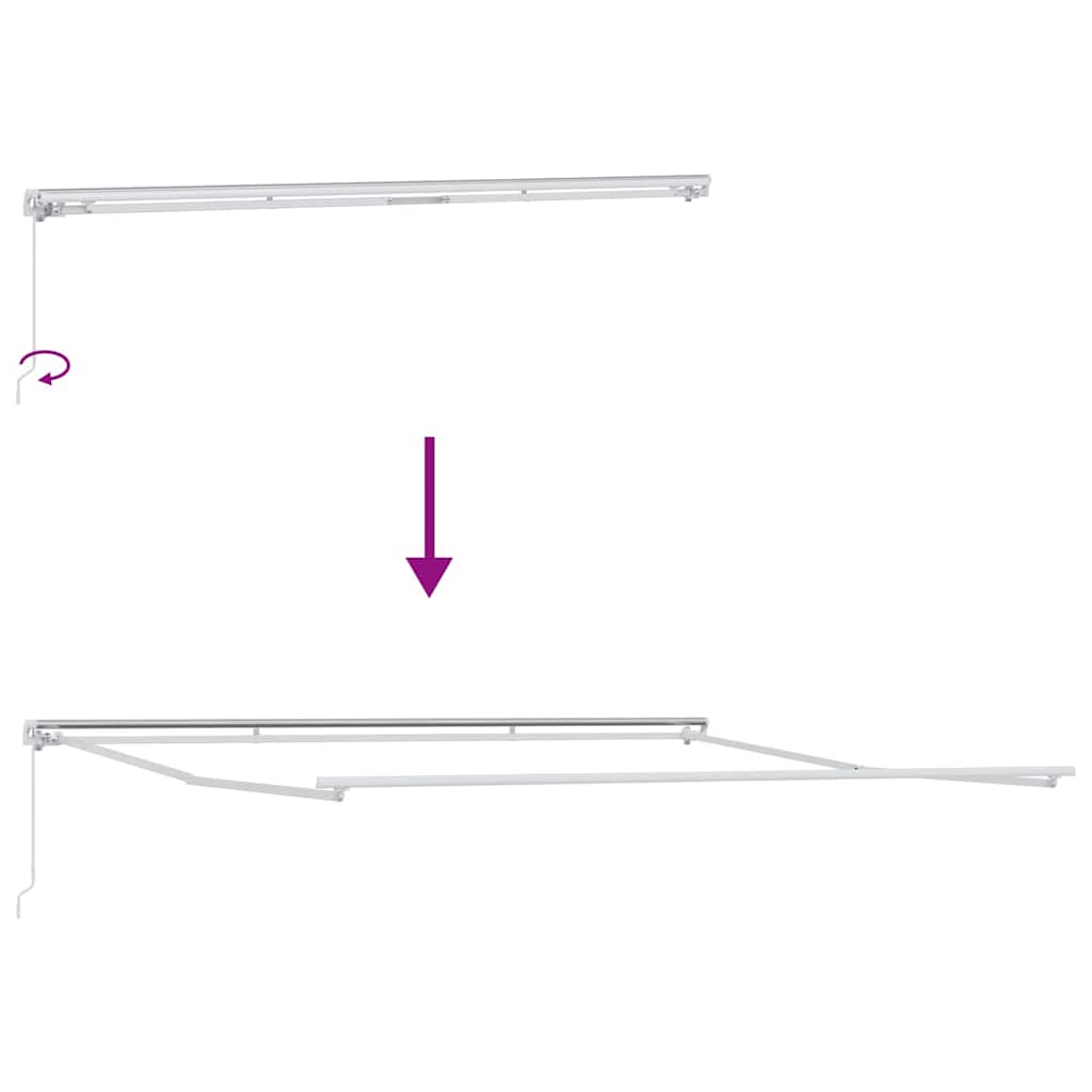 Markise Manual Hvit 4,5 × 3,5 m Metall