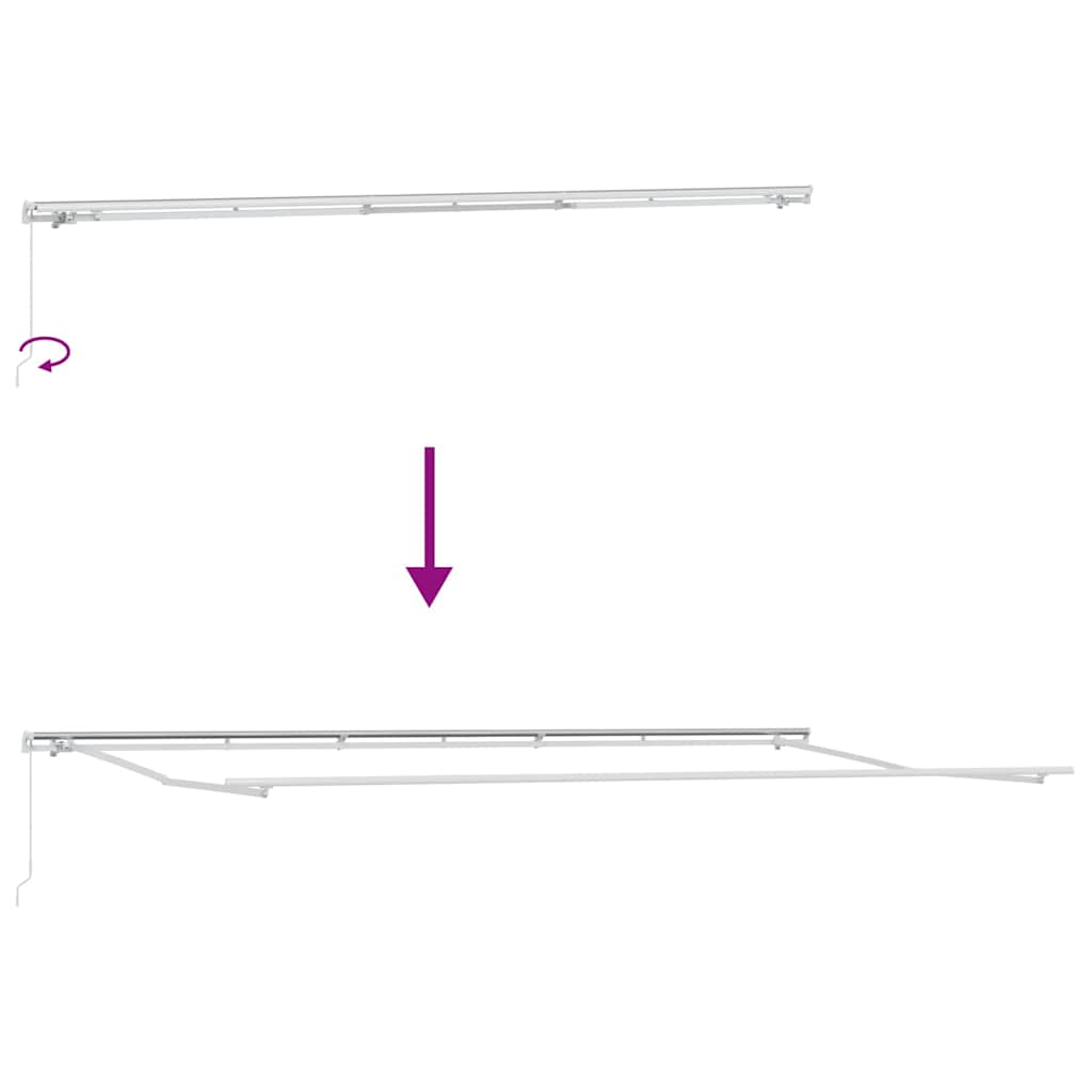 Markise Manual Hvit 6 × 3,5 m Metall