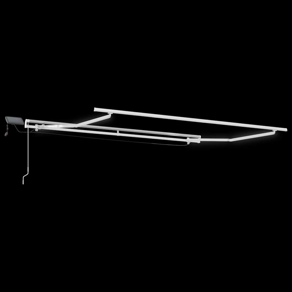 Markise med Manual Hvit 3 x 2,5 m Metall