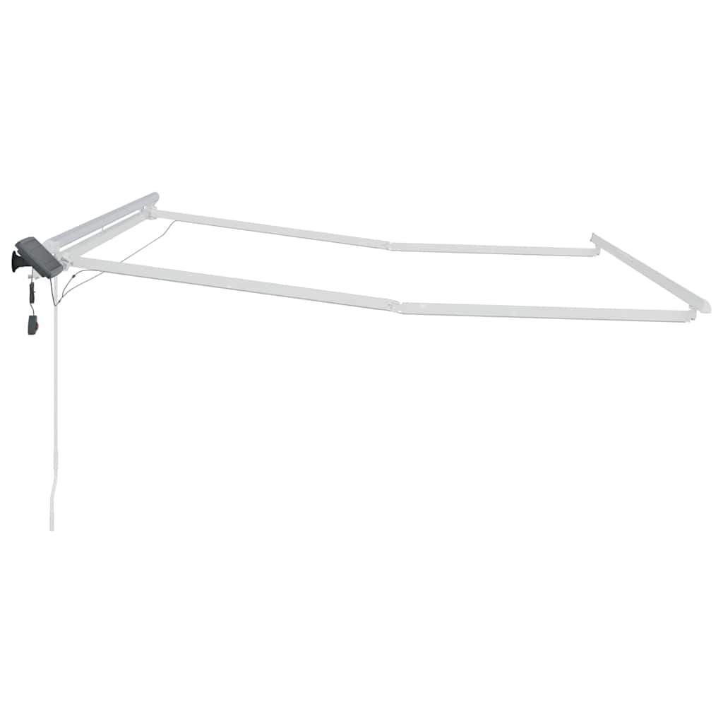 Markise med Manual Hvit 3 x 2,5 m Metall
