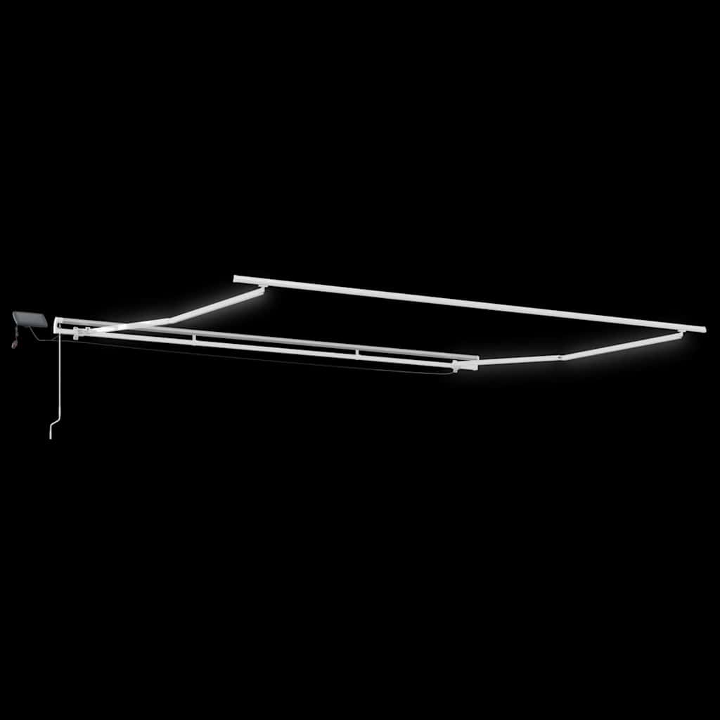 Markise med Manual Hvit 4 × 3,5 m Metall