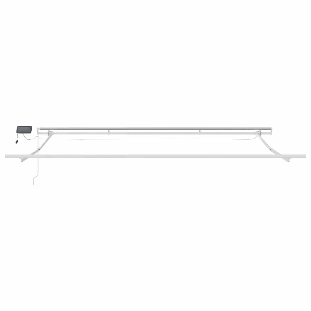 Markise med Manual Hvit 4 × 3,5 m Metall