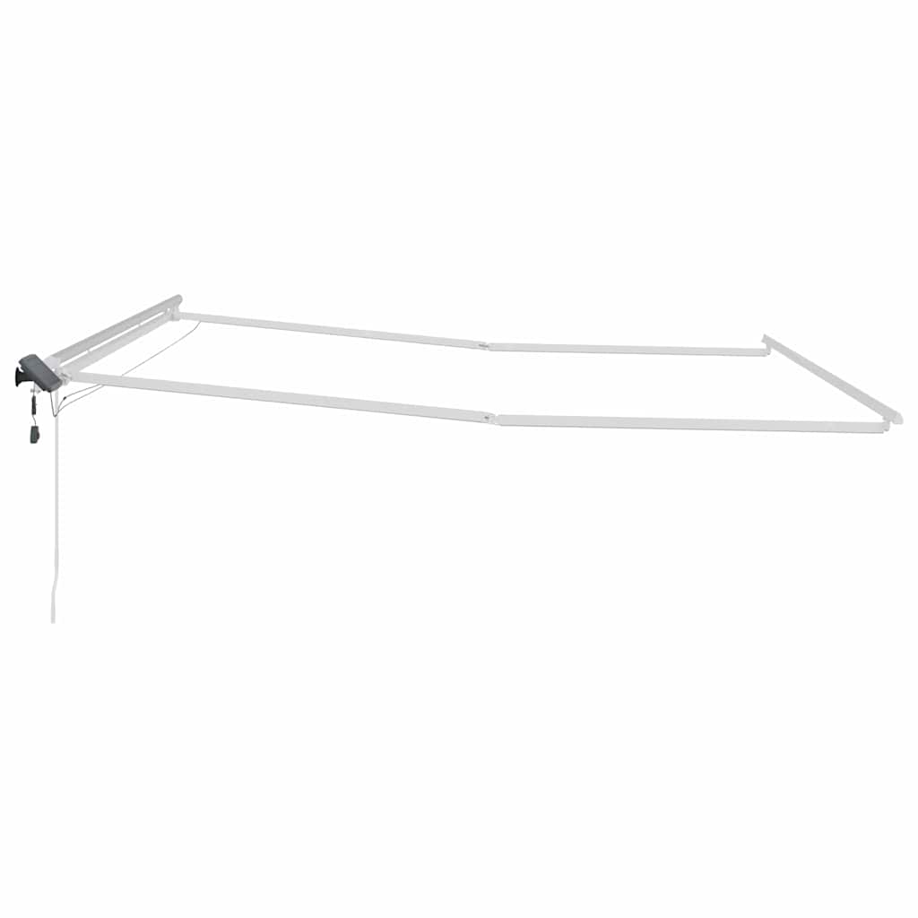 Markise med Manual Hvit 4 × 3,5 m Metall