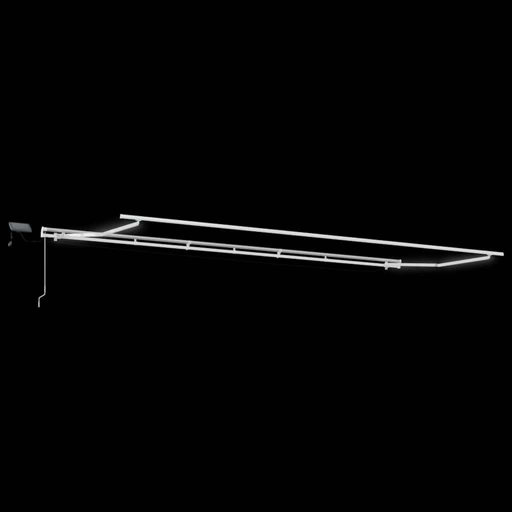Markise med Manual Hvit 6 × 3,5 m Metall