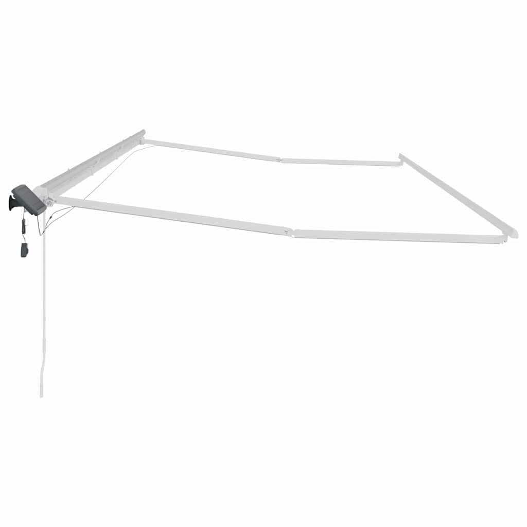 Markise med Manual Hvit 6 × 3,5 m Metall