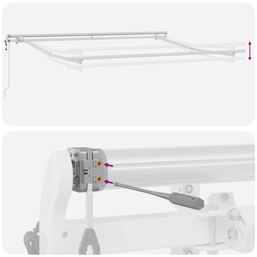 Markise Manual Hvit 3 x 2,5 m Metall