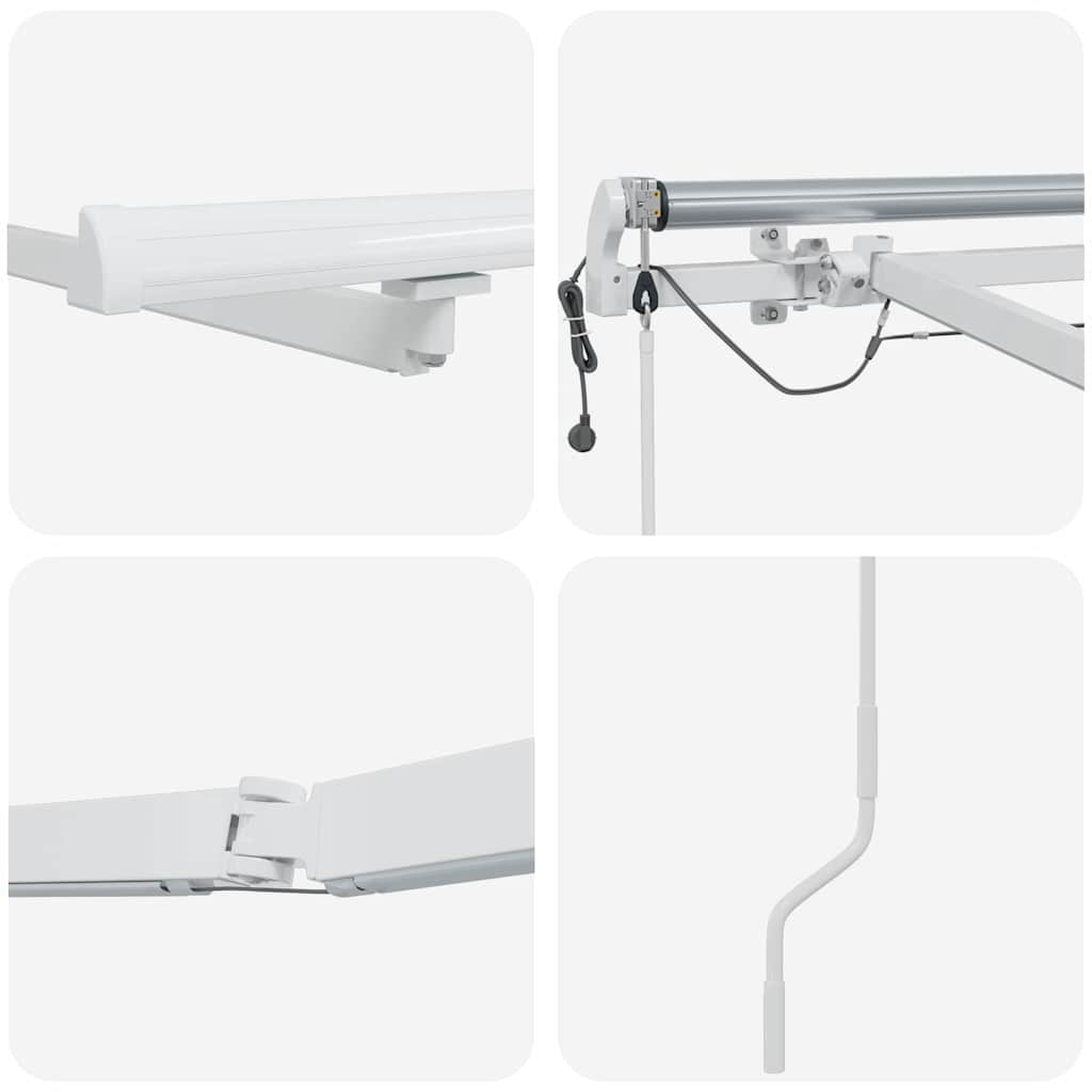 Markise med Manual Hvit 6 x 3 m Metall