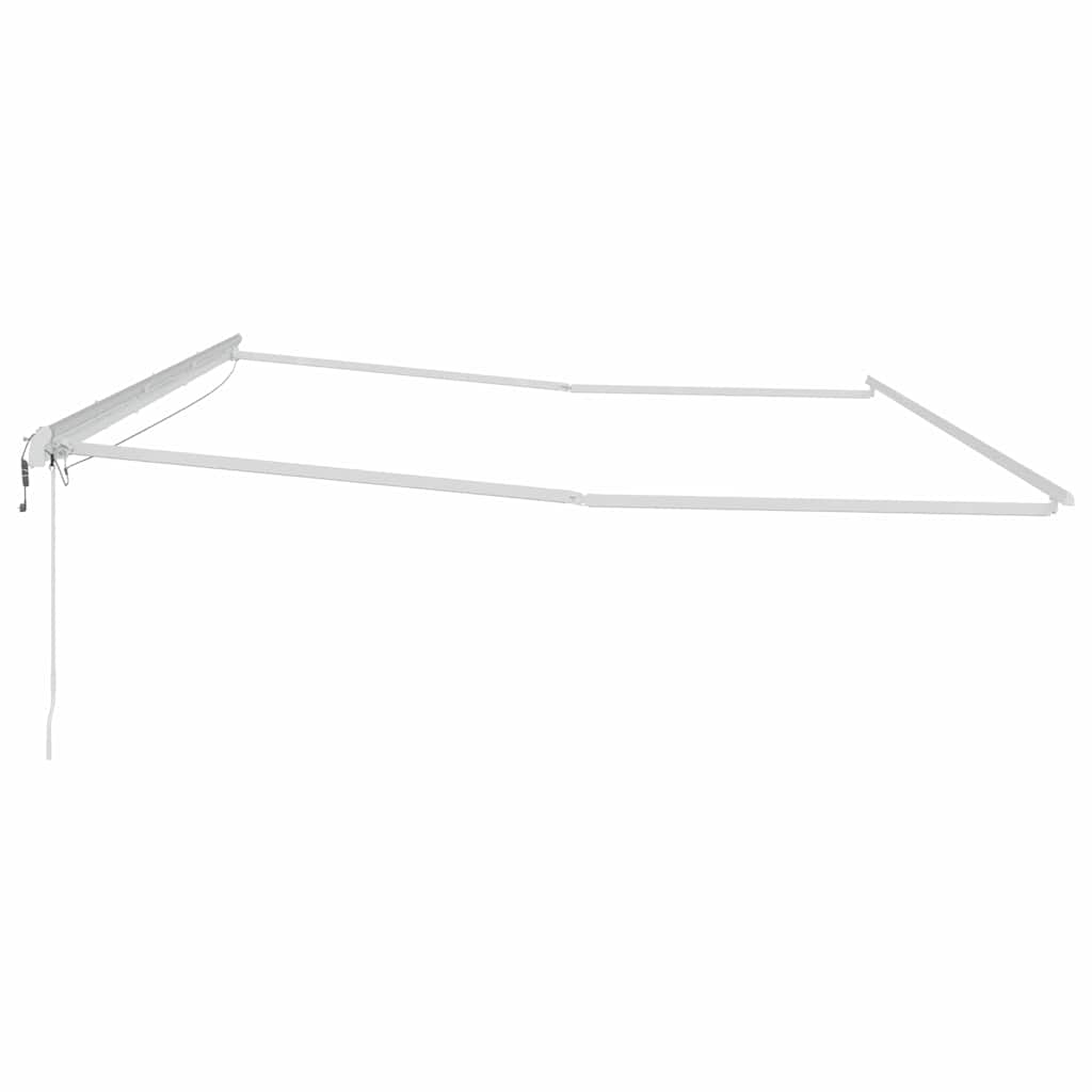 Markise med Manual Hvit 6 x 3 m Metall