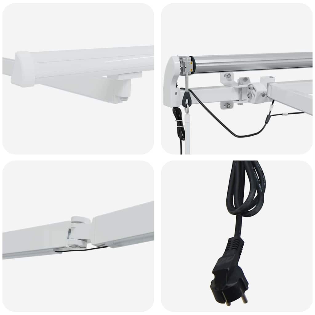 Markise med Manual Hvit 4,5 × 3,5 m Metall